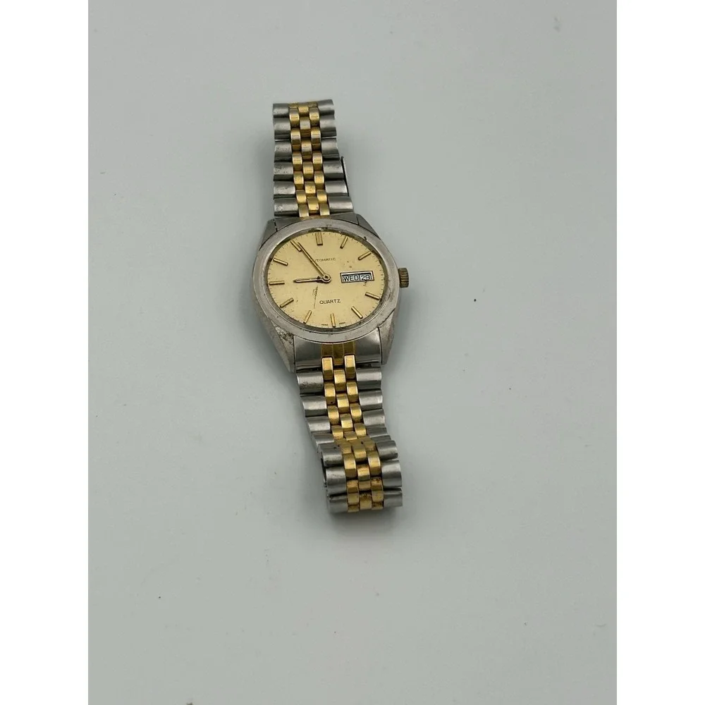 Vtg quartz men's watch No Face Cover Condition Unknown. Steel‎ Band